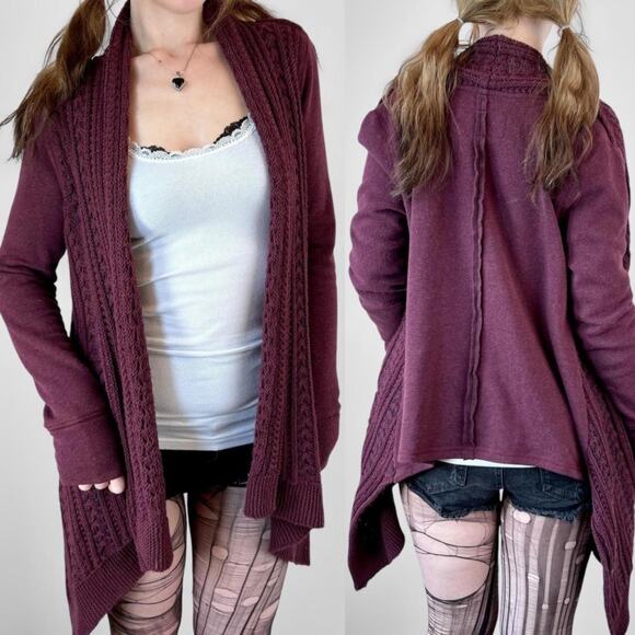 boho grunge layered brown cardigan - Picture 1 of 8